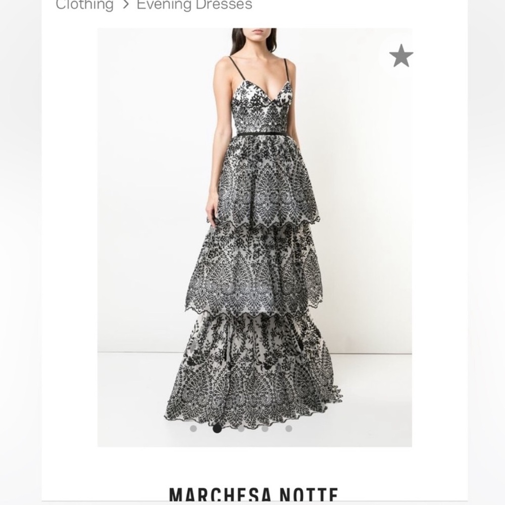 MARCHESA NOTTE
Sleeveless Eyelet Organza Gown Size 6
